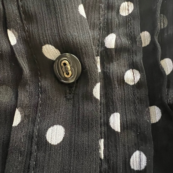 CHARTER CLUB BLACK POLKA-DOT BLOUSE SIZE L - Picture 4 of 5